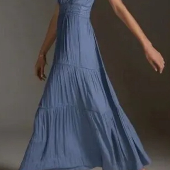 NWT Anthropologie Somerset Maeve Dress Steel Blue Satin Retired SOLD OUT & GORG! - Picture 5 of 6